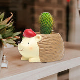 Maxbell Resin Garden Flower Pots Christmas Flower Vase Ornament for Tabletop Hedgehog