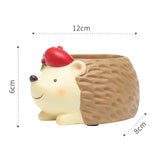 Maxbell Resin Garden Flower Pots Christmas Flower Vase Ornament for Tabletop Hedgehog