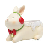 Maxbell Resin Garden Flower Pots Christmas Flower Vase Ornament for Tabletop Bunny