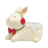 Maxbell Resin Garden Flower Pots Christmas Flower Vase Ornament for Tabletop Bunny