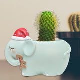 Maxbell Resin Garden Flower Pots Christmas Flower Vase Ornament for Tabletop Elephant