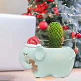 Maxbell Resin Garden Flower Pots Christmas Flower Vase Ornament for Tabletop Elephant