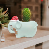Maxbell Resin Garden Flower Pots Christmas Flower Vase Ornament for Tabletop Elephant