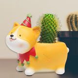 Maxbell Resin Garden Flower Pots Christmas Flower Vase Ornament for Tabletop Dog