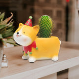 Maxbell Resin Garden Flower Pots Christmas Flower Vase Ornament for Tabletop Dog