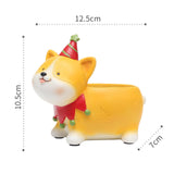 Maxbell Resin Garden Flower Pots Christmas Flower Vase Ornament for Tabletop Dog
