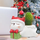 Maxbell Resin Garden Flower Pots Christmas Flower Vase Ornament for Tabletop Cat