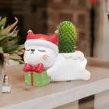 Maxbell Resin Garden Flower Pots Christmas Flower Vase Ornament for Tabletop Cat