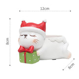 Maxbell Resin Garden Flower Pots Christmas Flower Vase Ornament for Tabletop Cat
