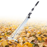 Maxbell Scalable Garden Rake Telescopic Adjustable for Lawn Grass Removal Gardening