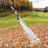 Maxbell Scalable Garden Rake Telescopic Adjustable for Lawn Grass Removal Gardening