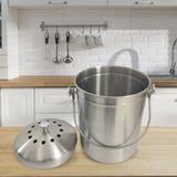 Maxbell Recycle Bin Garbage Can Round Stainless Steel for Picnic Camping