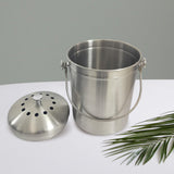 Maxbell Recycle Bin Garbage Can Round Stainless Steel for Picnic Camping