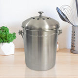 Maxbell Recycle Bin Garbage Can Round Stainless Steel for Picnic Camping