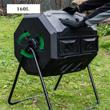 Maxbell Tumbling Compost Tumbler Fast Working 160L Waste Bins for Garden Outdoor