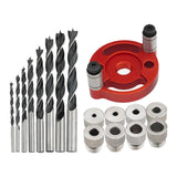 Maxbell Self Centering Doweling Tool Sleeve Tool Durable for Woodworking Joinery Drill Bit Drill Bush red