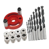 Maxbell Self Centering Doweling Tool Sleeve Tool Durable for Woodworking Joinery Drill Bit Drill Bush red