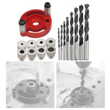 Maxbell Self Centering Doweling Tool Sleeve Tool Durable for Woodworking Joinery Drill Bit Drill Bush red