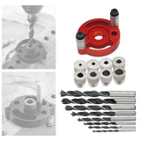 Maxbell Self Centering Doweling Tool Sleeve Tool Durable for Woodworking Joinery Drill Bit Drill Bush red