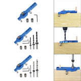 Maxbell Dowel Drill Joinery Kits 6/8/10mm Drill Bushings for DIY Furniture with Wrench