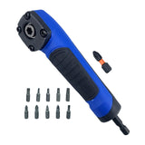 Maxbell Right Angle Adapter Accessories for Drilling or Driving in Tight Space Blue(with 10 P bits)