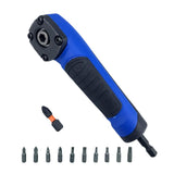 Maxbell Right Angle Adapter Accessories for Drilling or Driving in Tight Space Blue(with 10 P bits)