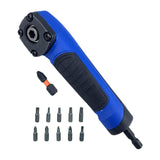 Maxbell Right Angle Adapter Accessories for Drilling or Driving in Tight Space Blue(with 10 P bits)