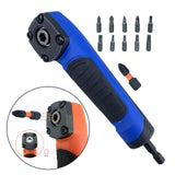 Maxbell Right Angle Adapter Accessories for Drilling or Driving in Tight Space Blue(with 10 P bits)