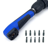 Maxbell Right Angle Adapter Accessories for Drilling or Driving in Tight Space Blue(with 10 P bits)