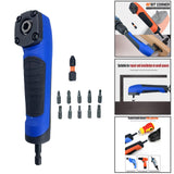 Maxbell Right Angle Adapter Accessories for Drilling or Driving in Tight Space Blue(with 10 P bits)