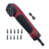 Maxbell Right Angle Adapter Accessories for Drilling or Driving in Tight Space Red(with 10 P bits)