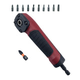 Maxbell Right Angle Adapter Accessories for Drilling or Driving in Tight Space Red(with 10 P bits)