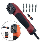 Maxbell Right Angle Adapter Accessories for Drilling or Driving in Tight Space Red(with 10 P bits)
