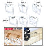 Maxbell Acrylic Slotting Joint Templates Bow Tie Joint for Woodworking Tool Style A