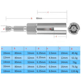 Maxbell 1/4" Slot Wing Nuts Drill Bit Power Tool for Panel Nuts, Screws Eye, C Hook 80mmx14mm
