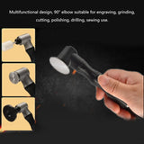 Maxbell Elbow 90 Degree Handpiece Kit Electric Grinding Pen Mill Grinder for Cutting Black