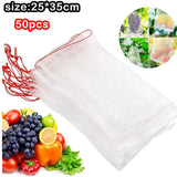Maxbell 50Pieces Fruit Protection bags Multipurpose Mesh Bag for Vegetables 25cmx35cm