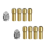 Maxbell 10 Pieces 4485 Brass Collet Set Full Metal Nut Rotary Tool Parts Replacement