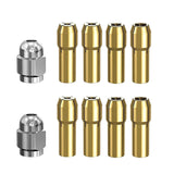 Maxbell 10 Pieces 4485 Brass Collet Set Full Metal Nut Rotary Tool Parts Replacement