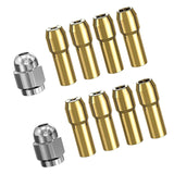 Maxbell 10 Pieces 4485 Brass Collet Set Full Metal Nut Rotary Tool Parts Replacement