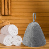 Maxbell Felt Bath Hat Russian Bath Hat for Steam Room Bathroom Accessories Unisex Grey