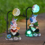 Maxbell Solar Statue Light Cute Sculpture Ornament Solar Powered Lamp for Backyard Bird House