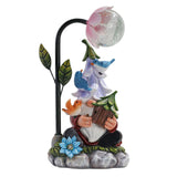 Maxbell Solar Statue Light Cute Sculpture Ornament Solar Powered Lamp for Backyard Bird House