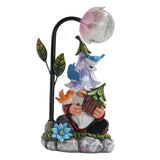 Maxbell Solar Statue Light Cute Sculpture Ornament Solar Powered Lamp for Backyard Bird House