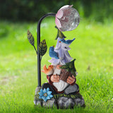 Maxbell Solar Statue Light Cute Sculpture Ornament Solar Powered Lamp for Backyard Bird House
