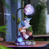 Maxbell Solar Statue Light Cute Sculpture Ornament Solar Powered Lamp for Backyard Bird House