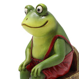Maxbell Novelty Frog Figurine Resin Animal Sculpture for Housewarming Decor Gift Red