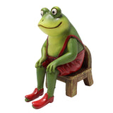 Maxbell Novelty Frog Figurine Resin Animal Sculpture for Housewarming Decor Gift Red