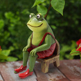 Maxbell Novelty Frog Figurine Resin Animal Sculpture for Housewarming Decor Gift Red