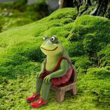 Maxbell Novelty Frog Figurine Resin Animal Sculpture for Housewarming Decor Gift Red